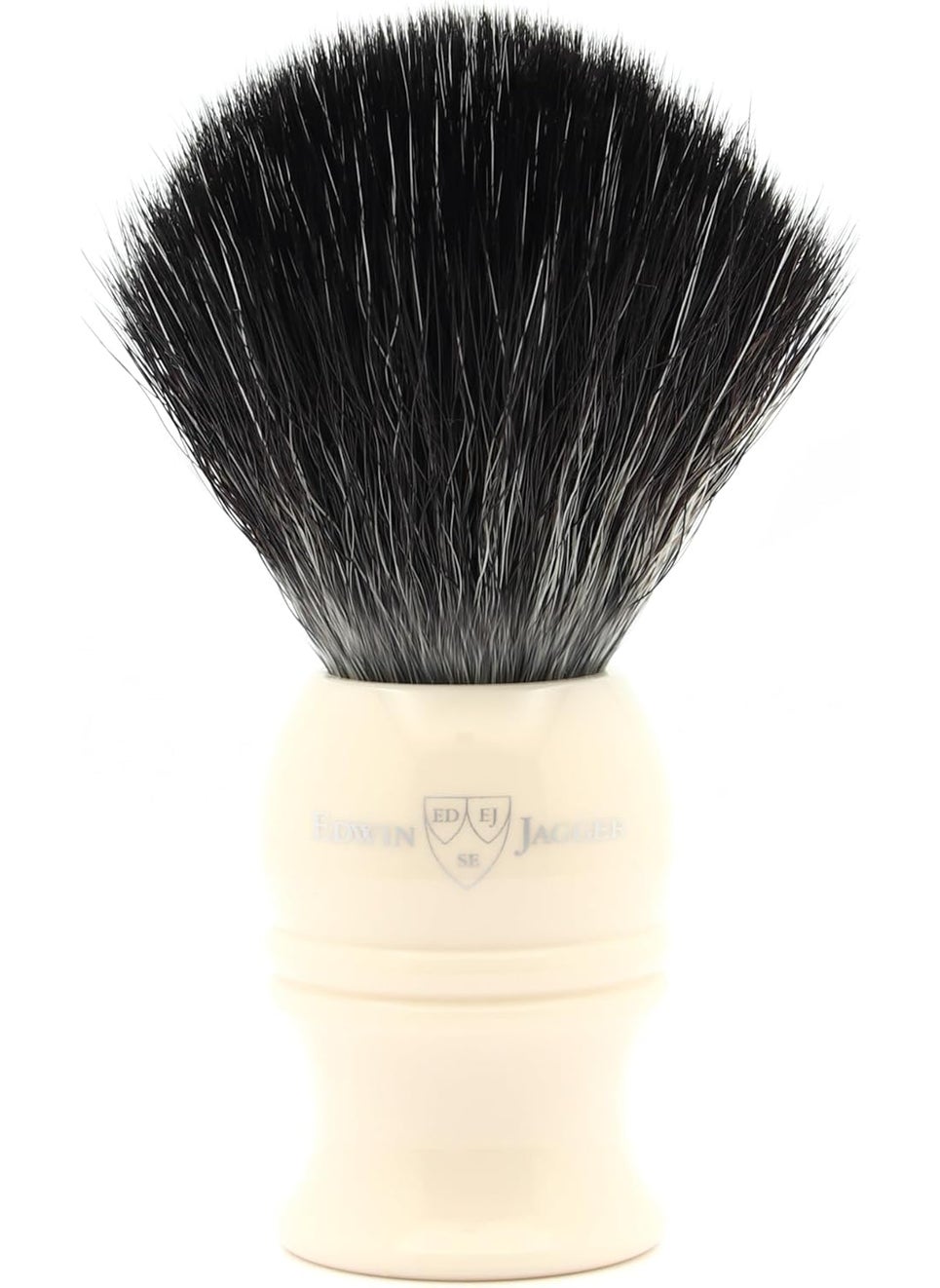 Edwin Jagger Edwin Jagger 1EJ337SYN Classic Black Synthetic Fibre EcoFriendly Vegan Exfoliating Shaving Brush for Shaving Cream or Shaving Soap for Men and Women Imitation Ivory Medium 