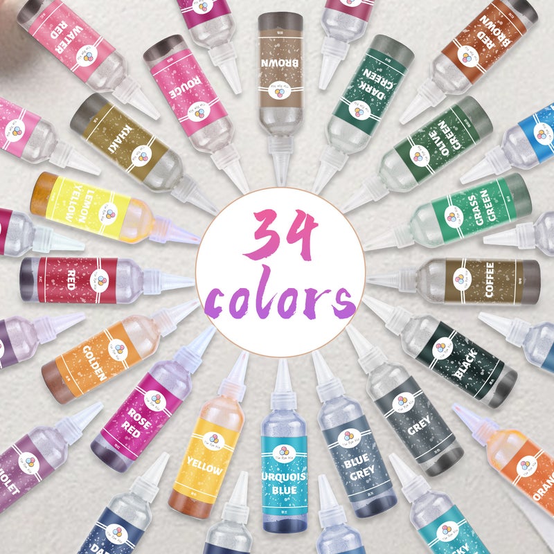 34 Color 2G Children Tie-Dye Powder Pigment Cotton Tie-Dye Diy Clothing Dye - Image 2