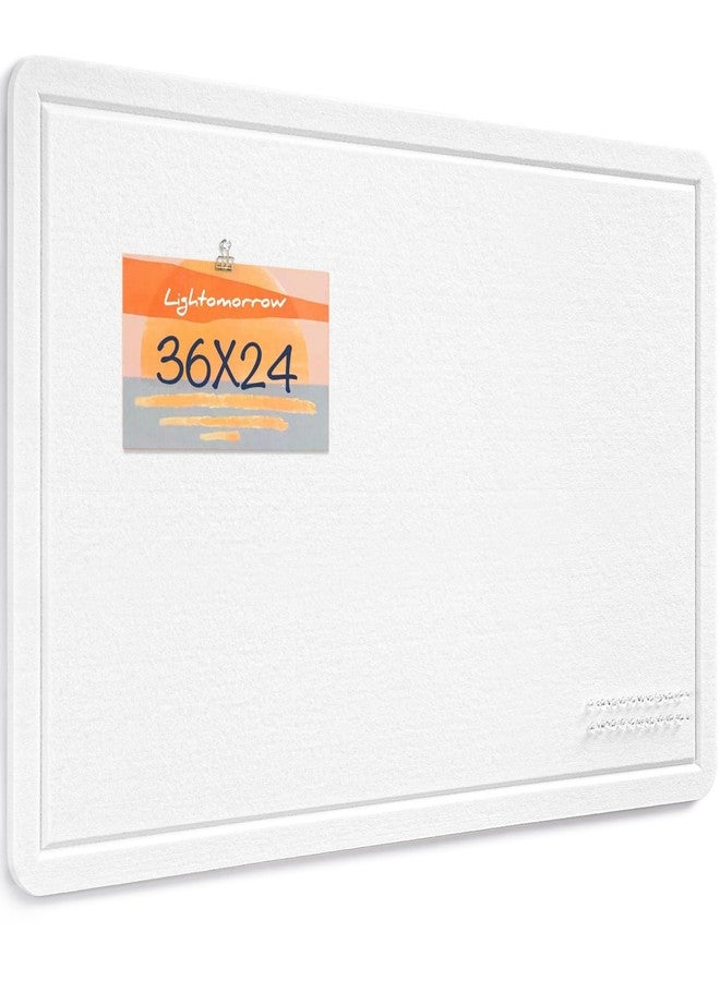 لوحة إعلانات لايت تومورو، لوحة من اللباد مقاس 36 × 24 بوصة - لوحة دبابيس مزخرفة، بديل للوحة الفلين للجدار، لوحة رؤية ذاتية اللصق قابلة للطي مقاس 3 × 2 قدم مع 20 دبوسًا - أبيض - Image 1
