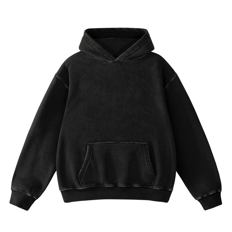 Dnzzs Acid Wash Hoodie Super Soft Sweatshirt for Mens Pullover Oversized Men's Fashion Hoodies & Sweatshirts Vintage Black Streetwear - Image 1