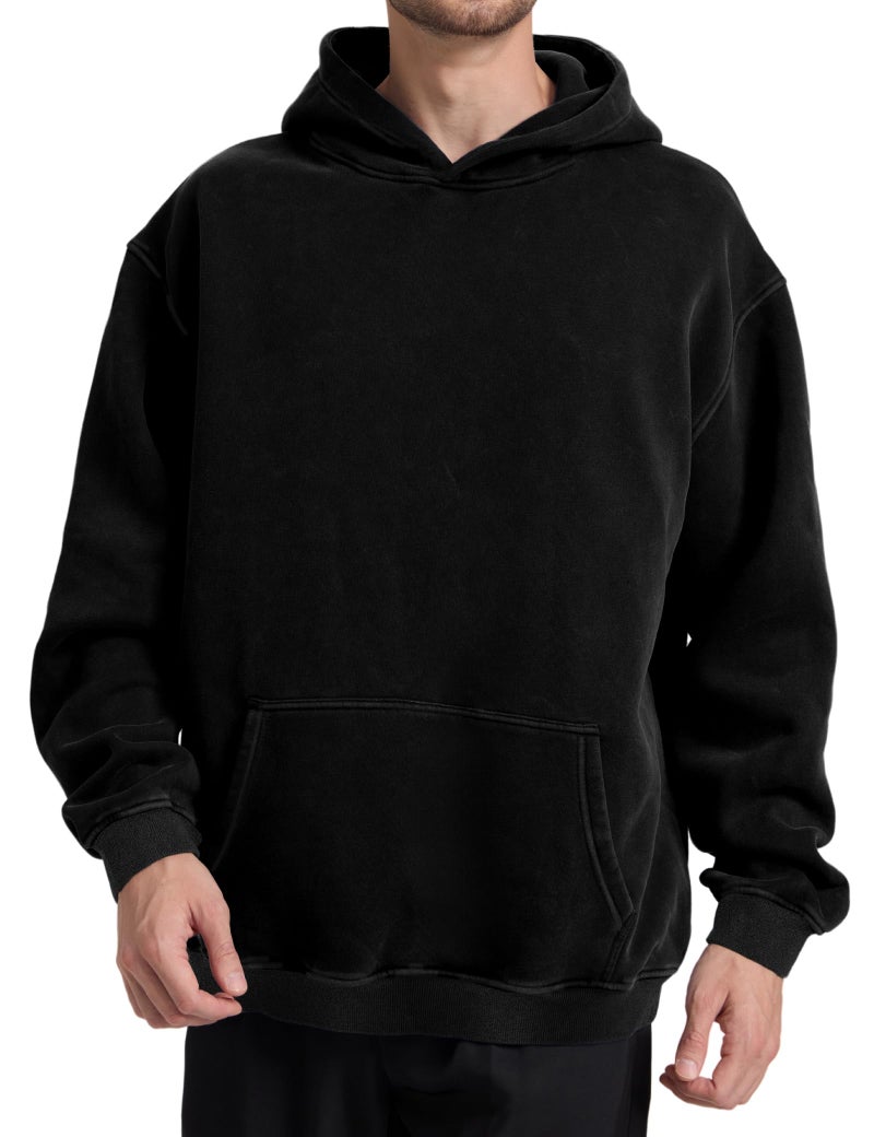 Dnzzs Acid Wash Hoodie Super Soft Sweatshirt for Mens Pullover Oversized Men's Fashion Hoodies & Sweatshirts Vintage Black Streetwear - Image 2