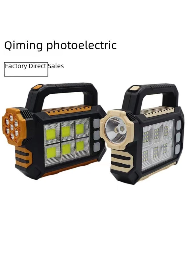 30w Solar Powered Handheld Flashlight Multi-functional Outdoor Camping Brightness Handheld Torch Usb Light Shot Camping Lamp-Color:8020 Solar Portable Lamp COB  - Image 5