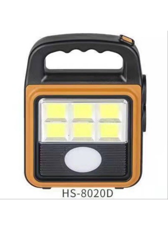 30w Solar Powered Handheld Flashlight Multi-functional Outdoor Camping Brightness Handheld Torch Usb Light Shot Camping Lamp-Color:8020 Solar Portable Lamp COB  - Image 1