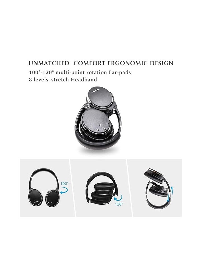 Srhythm - Srhythm NC35 Noise Cancelling Headphones Wireless Bluetooth 5.3, Fast Charge Over-Ear Lightweight Headset with Microphones,Mega Bass 50+ Hours’ Playtime - Image 1