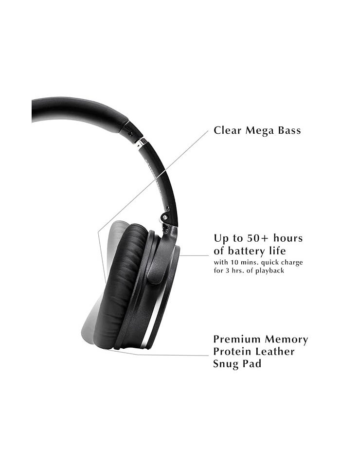 Srhythm - Srhythm NC35 Noise Cancelling Headphones Wireless Bluetooth 5.3, Fast Charge Over-Ear Lightweight Headset with Microphones,Mega Bass 50+ Hours’ Playtime - Image 1