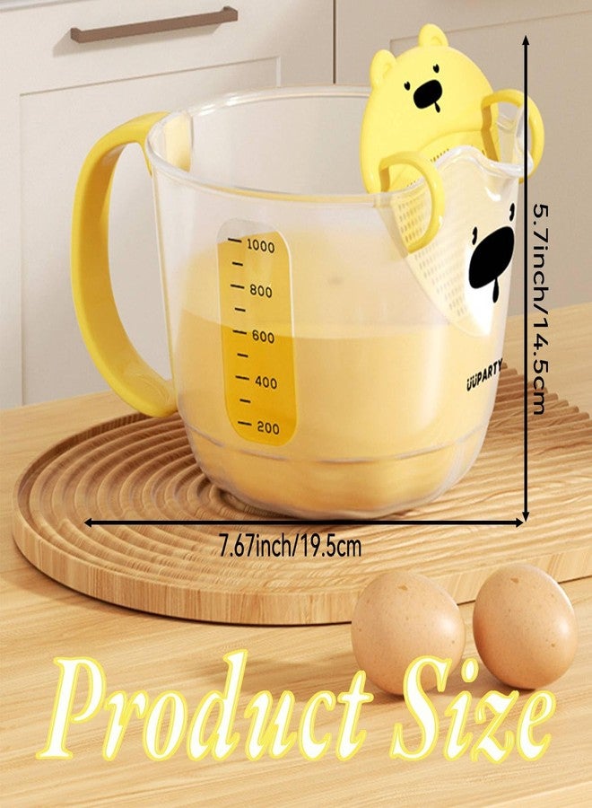 Dancepanda Liquid Measuring Cups,1000ml 4 Cups Plastic Measuring Cups for Liquids,Measure Cups for Home and Kitchen - Image 2