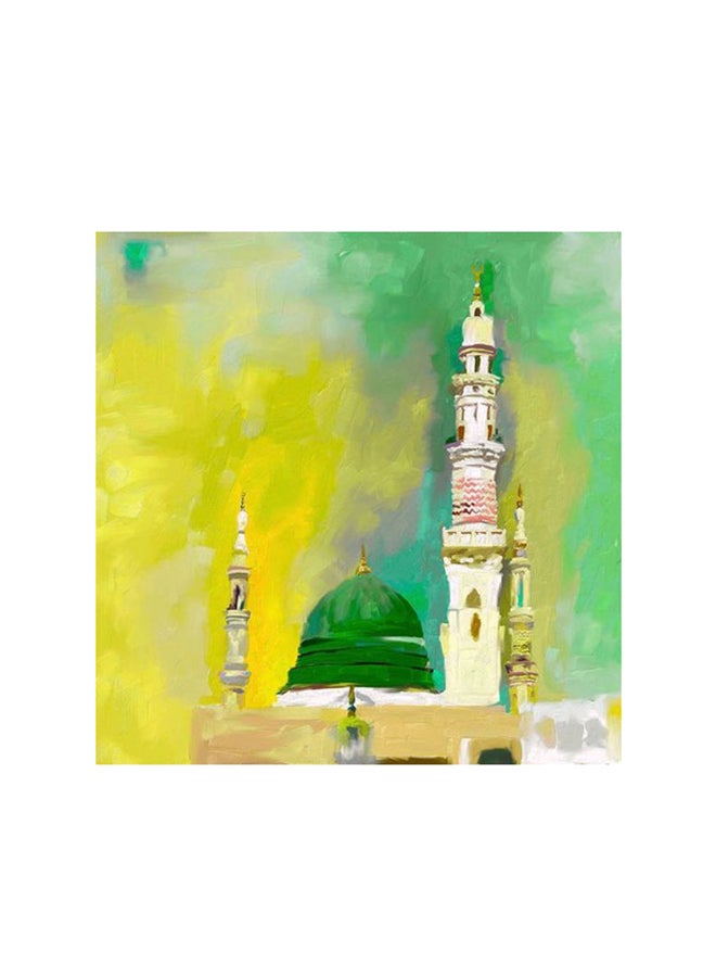 RYN Islamic Al-Masjid An-Nabawi And Mdf Wall Art Multicolour 30x30centimeter - Image 2