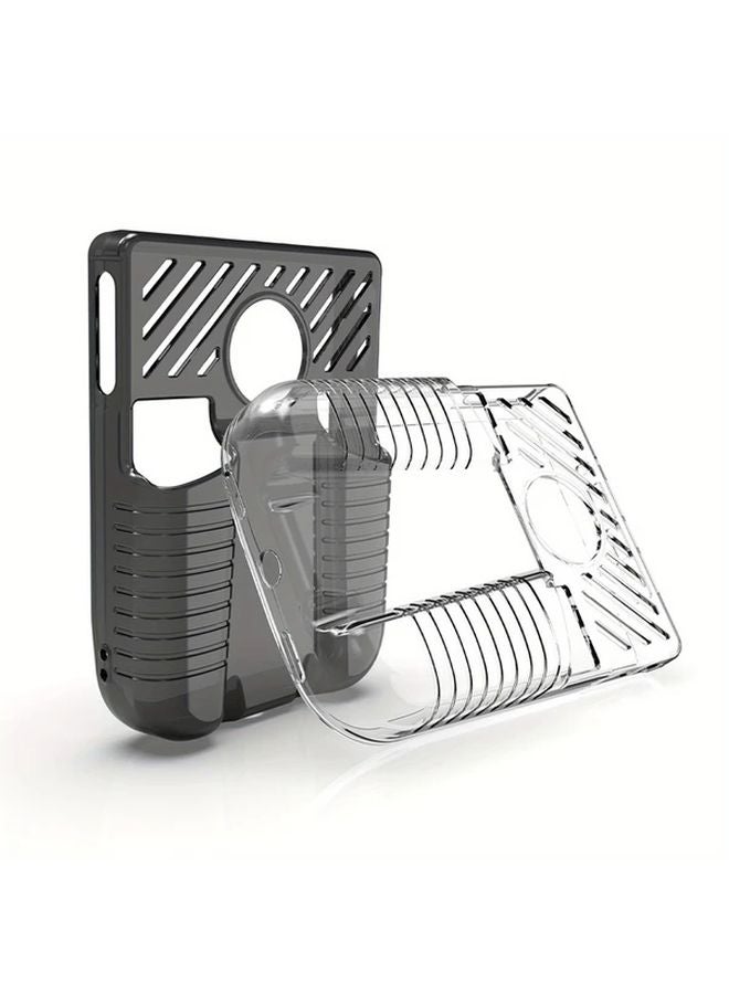 Transparent Black TPU Protective Cover with Grip for ANBERNIC RG406V Gaming Console - Image 4