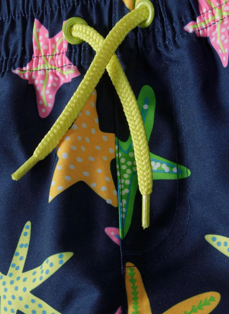 MINOTI Kids' Swim Shorts with Elastic Waist and Drawstring