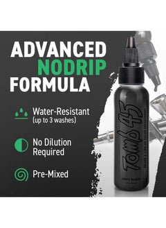 Tomb 45 Tomb 45 NO DRIP Enhancement Color (Onyx Black) | Hair Enhancer For Beard & Lineup | Water Resistant Hairline Filler Spray | Barber Beard Liner For Thicker & Fuller Hairstyling  - Image 3