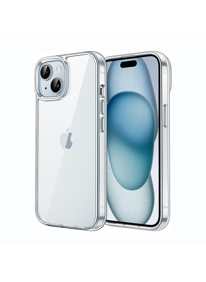 O Ozone Clear Hard Back Compatible With iPhone 15 Plus | Transparent Shockproof Protective Cover | Slim Hybrid PC + TPU Phone Case | Anti-Yellow, Scratch Resistant - Image 1