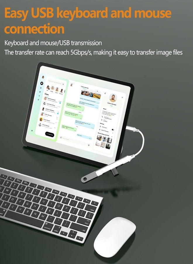 HOYULLI Lightning to USB Adapter(4 in 1)for Apple MFI Certified OTG 3.0 Converter for iPhone 14 Pro Max for iPad Charging Cable Card Reader Flash Drive Data Transfer USB-A Connector Mouse Keyboard Accessories - Image 4