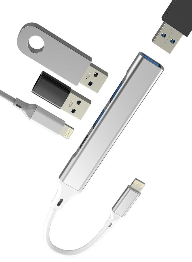 HOYULLI Lightning to USB Adapter(4 in 1)for Apple MFI Certified OTG 3.0 Converter for iPhone 14 Pro Max for iPad Charging Cable Card Reader Flash Drive Data Transfer USB-A Connector Mouse Keyboard Accessories - Image 1