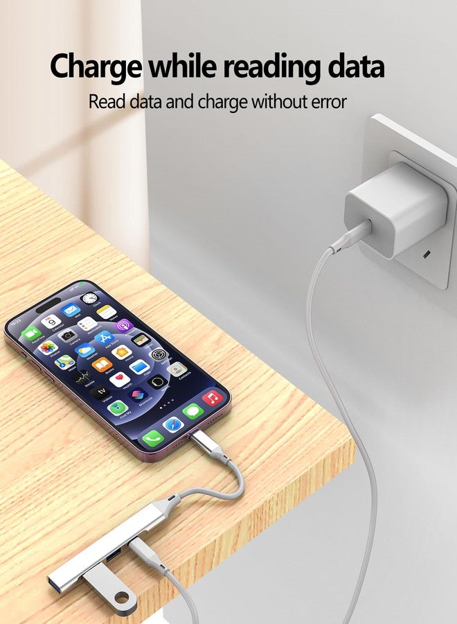 HOYULLI Lightning to USB Adapter(4 in 1)for Apple MFI Certified OTG 3.0 Converter for iPhone 14 Pro Max for iPad Charging Cable Card Reader Flash Drive Data Transfer USB-A Connector Mouse Keyboard Accessories - Image 3