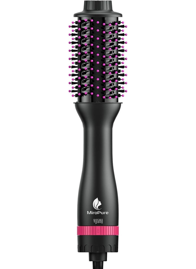 miropure MiroPure Hair Dryer Brush Blow Dryer Brush in One, 4 in 1 Hair Dryer and Styler Volumizer with 4 Speed Temp Settings, Hot Air Brush for All Hair Style and Fast Drying, Purple Red 