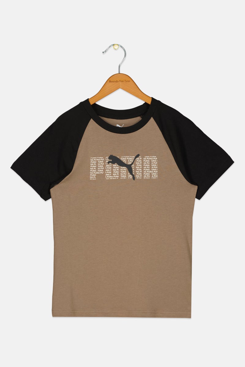 PUMA Kids Boy Sportswear Fit Short Sleeve Outdoor T-shirt, Brown - Image 3