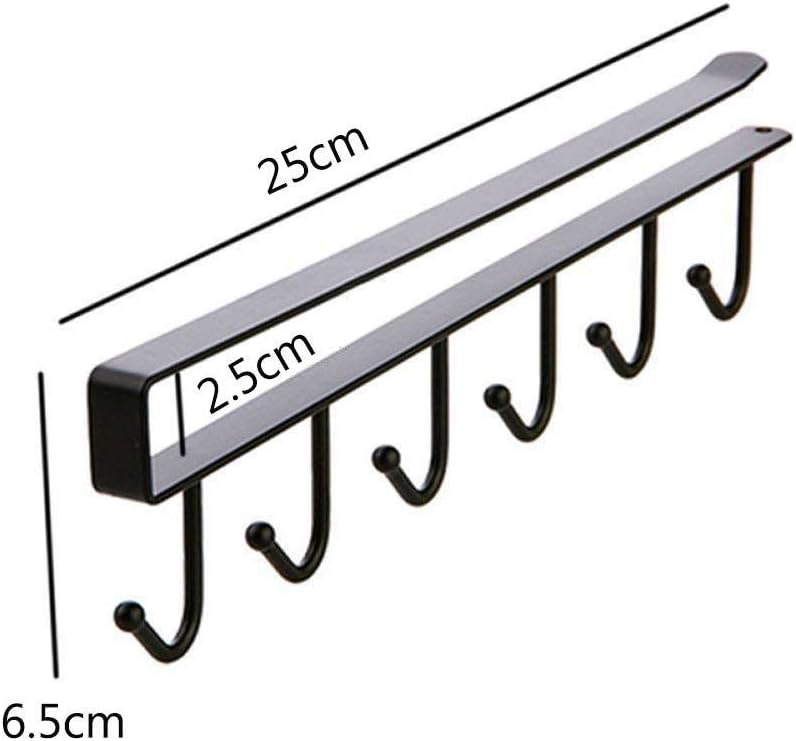 Cup holder that attaches to the bottom of a shelf or kitchen cabinet; includes 6 hooks and a main organizer. - Image 2