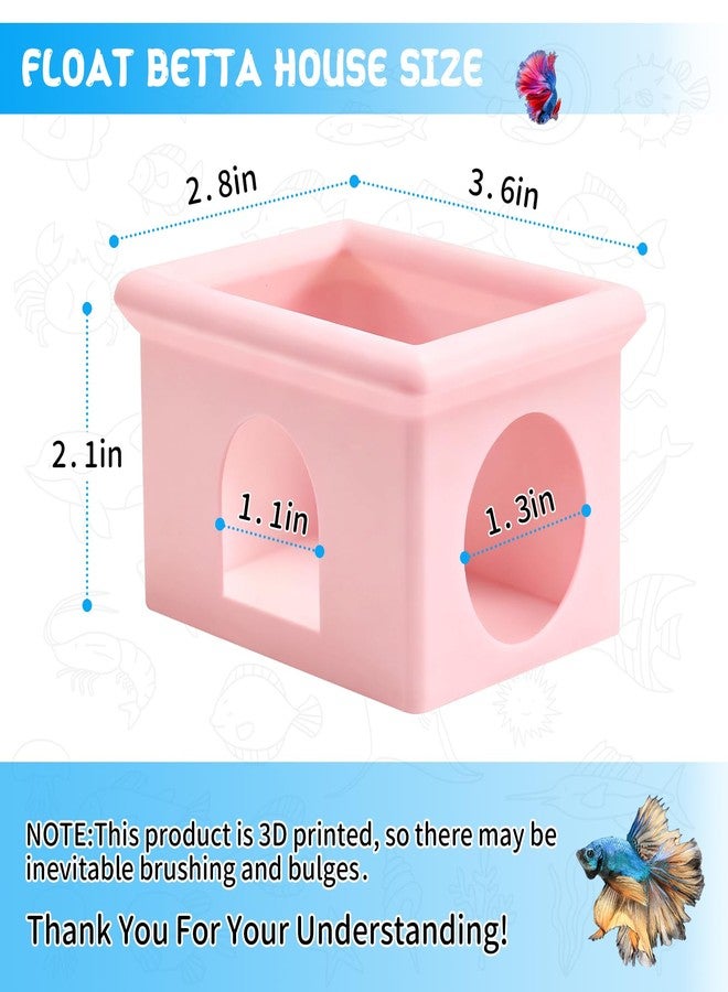 VOXGET Floating Betta Fish Hammock Cave House for Aquarium, 3D Printed Betta Shrimp Feeder & Hideout Cave Toys, Small Aquarium Feeding Ring Decor, Turtle Fish Tank Decorations Accessories -Pink - Image 4