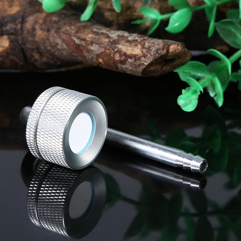 HEEPDD CO2 Diffuser, Carbon Dioxide Diffuser Aluminium Alloy Aquarium with Non Slip Knurling Design for Fish Tank Supplies (Silver) - Image 2