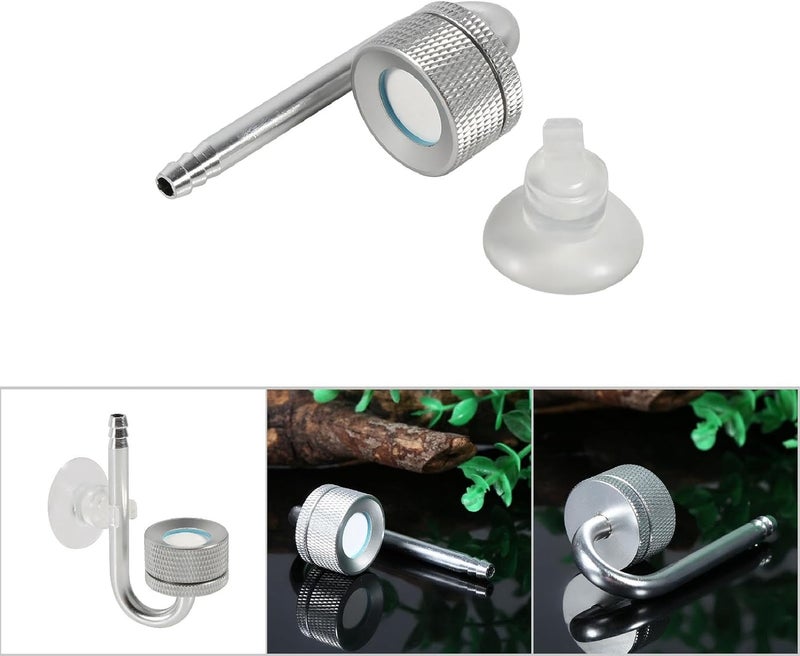 HEEPDD CO2 Diffuser, Carbon Dioxide Diffuser Aluminium Alloy Aquarium with Non Slip Knurling Design for Fish Tank Supplies (Silver) - Image 4