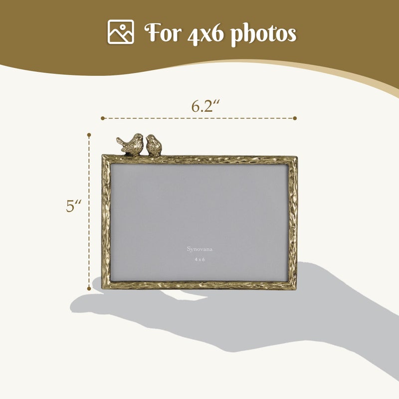 Synovana Vintage 4x6 Picture Frame Distressed Bird Photo Frame Picture Frame for TableTop Display Home Decor - Image 2