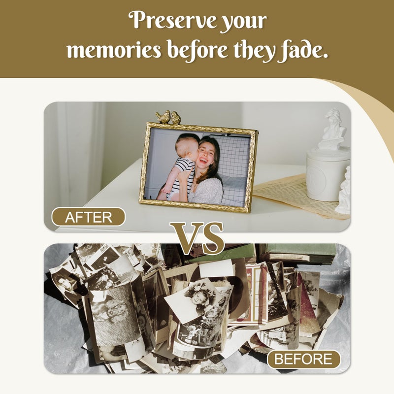 Synovana Vintage 4x6 Picture Frame Distressed Bird Photo Frame Picture Frame for TableTop Display Home Decor - Image 3