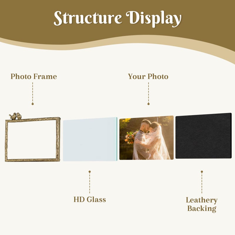 Synovana Vintage 4x6 Picture Frame Distressed Bird Photo Frame Picture Frame for TableTop Display Home Decor - Image 5