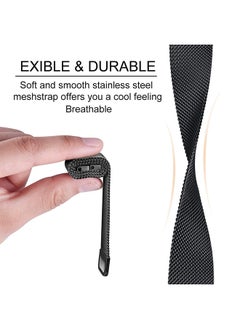 O Ozone Milanese Loop Strap for Xiaomi Mi Smart Band 8 Pro - Stainless Steel Magnetic Adjustable Mesh Metal Watch Bands for Men and Women- Black  - Image 3