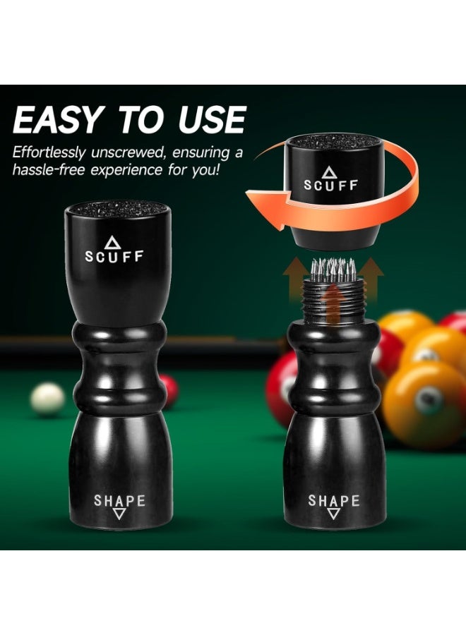 KISSUN 3-in-1 Cue Tip Tool, Professional Pool Cue Tip Shaper, Billiard Pool Cue Accessories Tool, Scuffer, Shaper, Aerator - Image 3