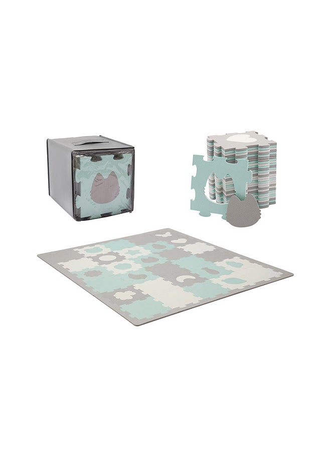 Kinderkraft Pack Of 30 Puzzle Luno Shapes Mat - Mint Green  - Image 1