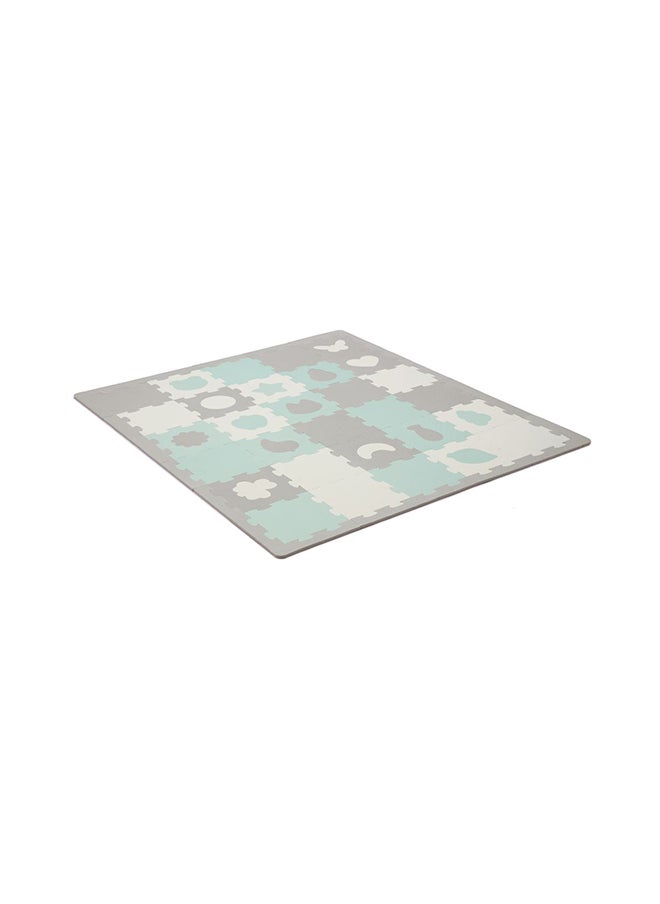 Kinderkraft Pack Of 30 Puzzle Luno Shapes Mat - Mint Green  - Image 2