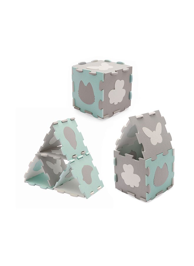 Kinderkraft Pack Of 30 Puzzle Luno Shapes Mat - Mint Green  - Image 5
