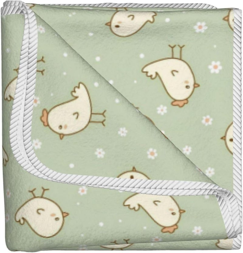 Cute Cartoon Chick Print Bath Towels 27”x55” Soft Absorbent Coral Fleece Towels for Bathroom, Quick Dry Bath Towel for Bathroom, Gym, Spa, Pool & Hotel - Image 1