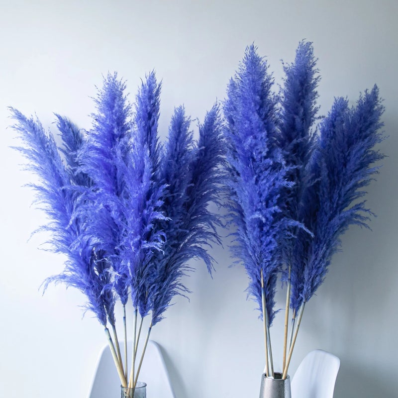 Bluejw Natural Pampas Grass Arch Flowers Turquoise Blue Bouquet - Dried Pampas Grass Extra Fluffy - Large Dried Flowers for Boho Wedding Decor & Home Decor - Dried Plants Included - Image 5