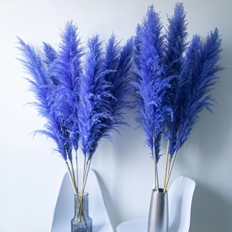 Bluejw Natural Pampas Grass Arch Flowers Turquoise Blue Bouquet - Dried Pampas Grass Extra Fluffy - Large Dried Flowers for Boho Wedding Decor & Home Decor - Dried Plants Included - Image 1