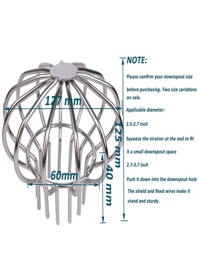 Baitaihem 304 Stainless Steel Drain Outdoor Roof Anti-Blocking Line Cap Drain Cover Gutter Protector Cleaner Gutter Cleaning Tool,3 inch - Image 3