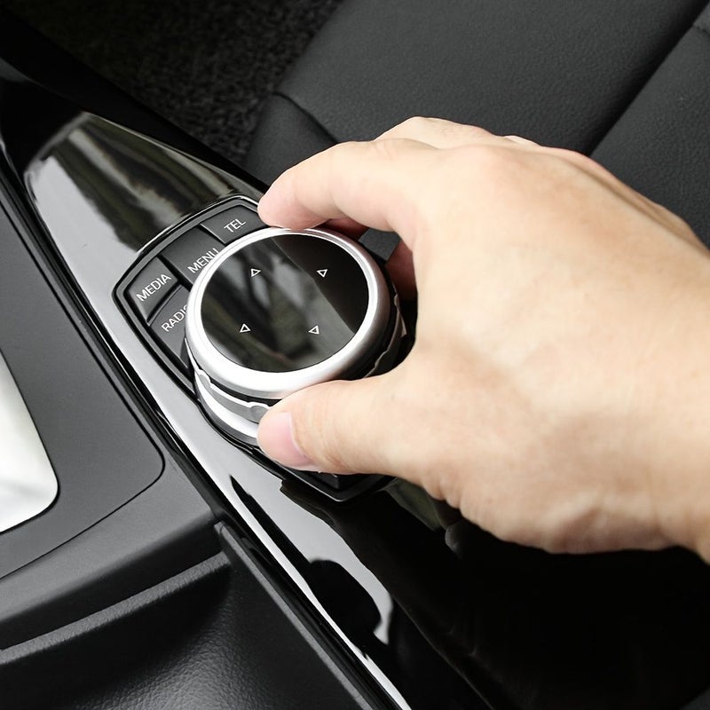 ملصقات أزرار الوسائط المتعددة الأنيقة على شكل سهم بـ 7 أزرار من نوع Idrive لسيارات BMW F20 F25 F30 F10 F07 E60 E90 E92 E70 E71 F01 F02 E84 F48 X1 X3 X5 X6 - Image 3