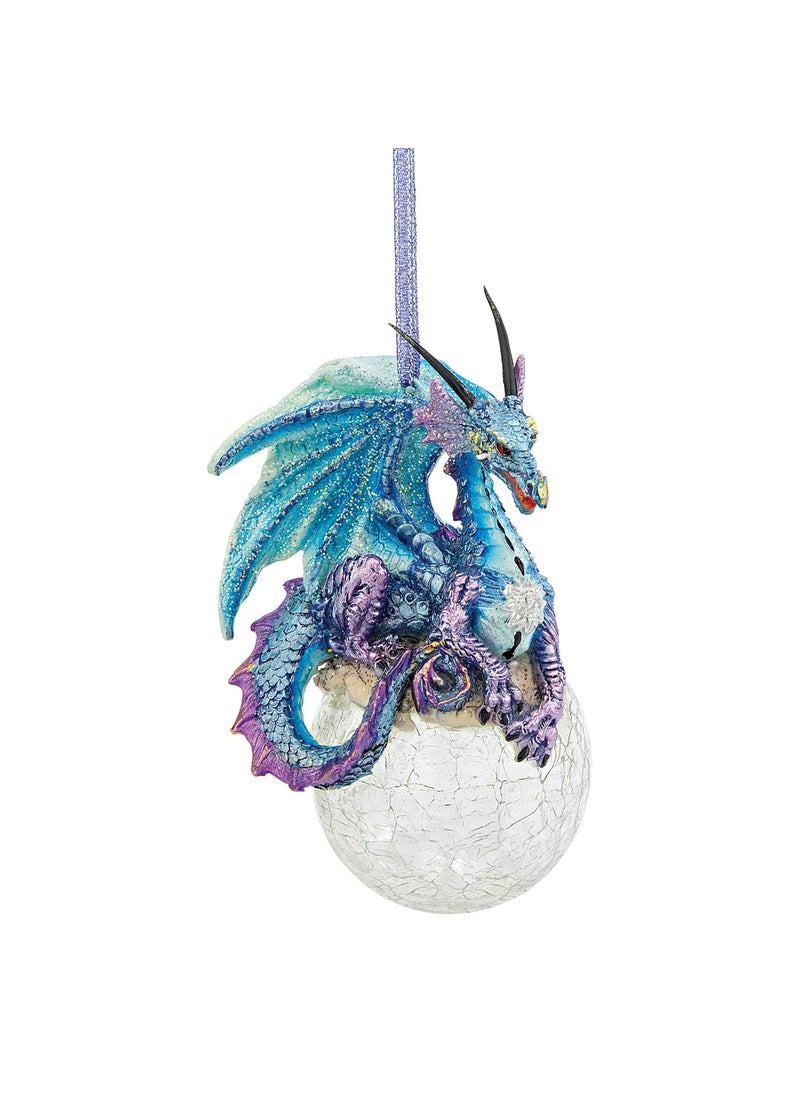 Design Toscano Design Toscano Frost The Gothic Dragon Holiday Ornament Christmas D?cor  3 Inches Wide  3 Inches Deep  5 Inches High  Handcast Polyresin  Full Color Finish  - Image 1