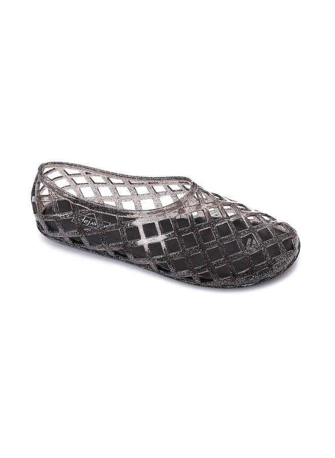 DejaVu Trendy Jelly Flat Shoes - Clear Black - Image 5