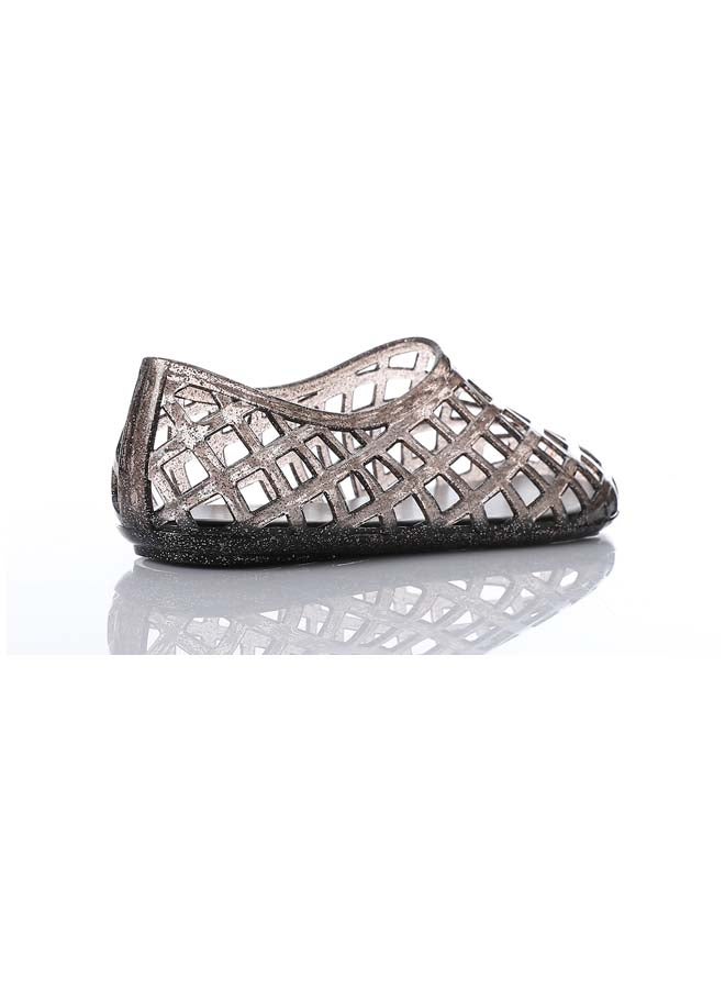 DejaVu Trendy Jelly Flat Shoes - Clear Black - Image 2