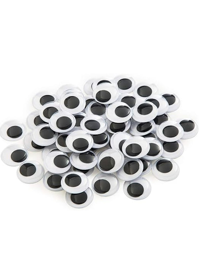 200 Pieces 25mm Black Wiggle Googly Eyes with Self-Adhesive - Image 1