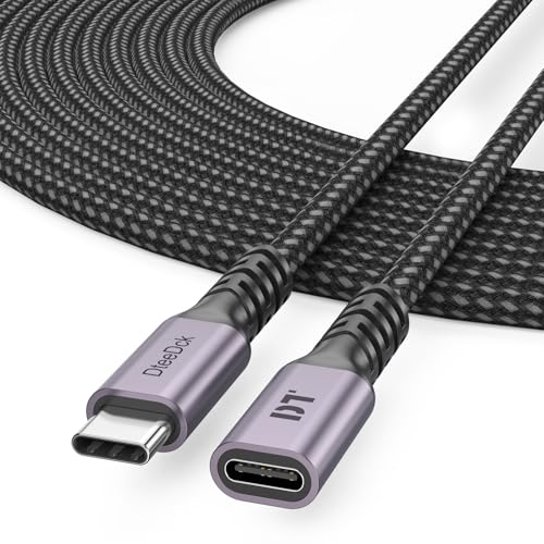 DteeDck USB C Extension Cable 15ft, USBC Type C Male to Female 5Gbps Data Transfer/100W Charging/4K@60Hz Display Cord Extender USB3.2 Gen2 for Laptop Tablet Mobile Phone and More - Image 1
