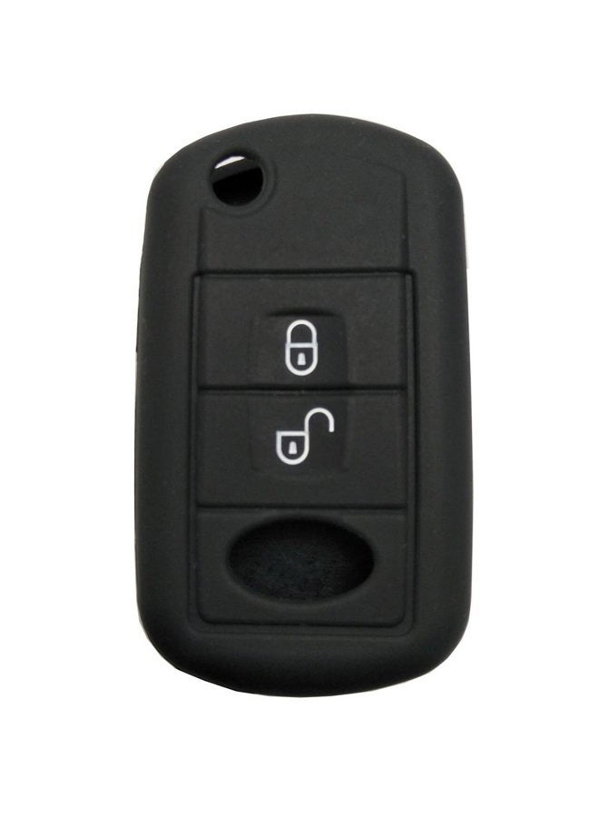 Arruweer Keyless Entry Remote Key Fob Skin Cover Protective Silicone Rubber key Jacket Protector for Land Rover Discovery LR3 Range Rover Sport (Black) - Image 1