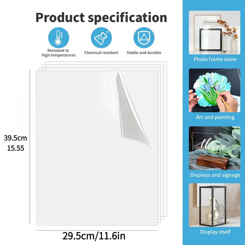 Acrylic Sheets Flexible Plastic Film 11.81x23.62 Inch Single Sheet For Arts And Crafts Photo Frames Artwork - Image 3