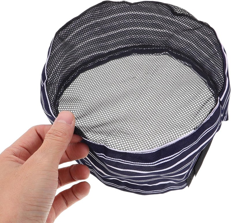 Unisex Blue and White Striped Chef Hat Kitchen Work Cap Breathable Mesh Cooking Hat for Men and Women Hotel Staff Restaurant Uniform - Image 4