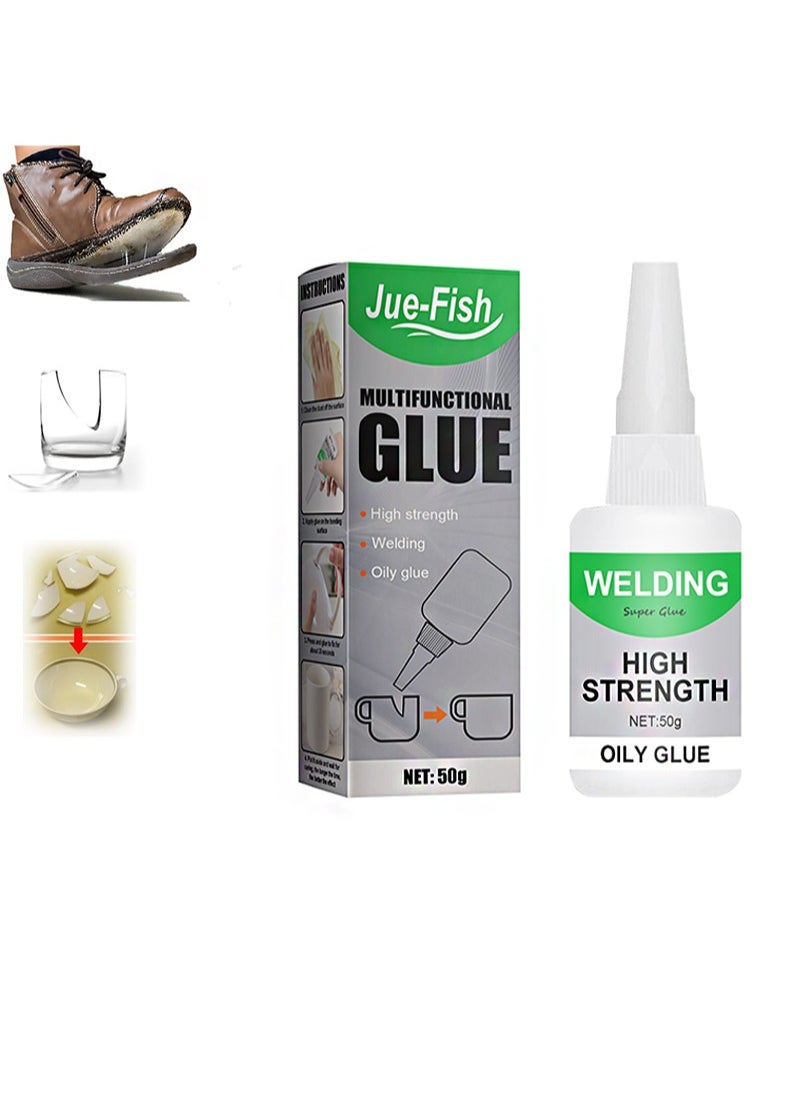JUE-FISH - Multifunctional Glue，Welding High-Strength Oily Glue,  Instant Bonding Strong Adhesion Repairs Last Long Time for Metal，Plastic，Wood，Ceramics，Leather (50g) - Image 1