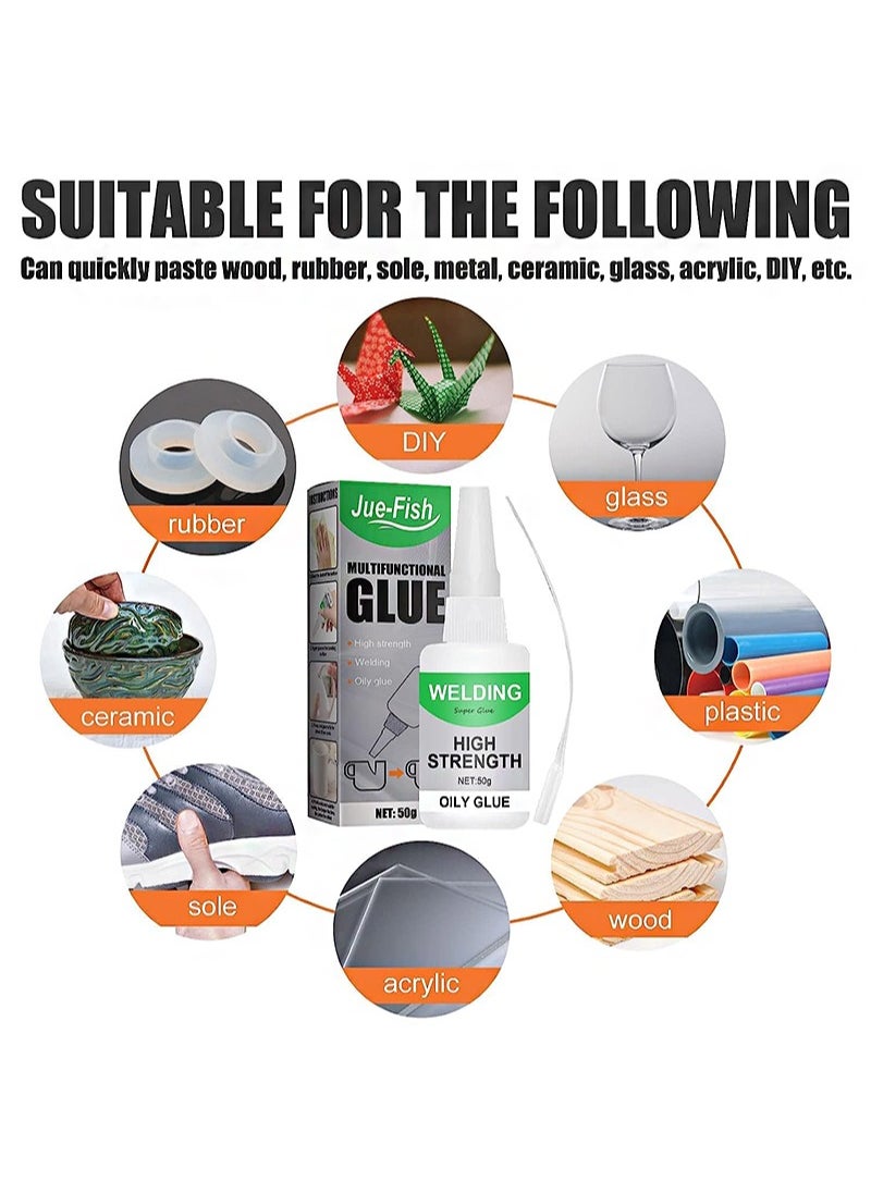 JUE-FISH - Multifunctional Glue，Welding High-Strength Oily Glue,  Instant Bonding Strong Adhesion Repairs Last Long Time for Metal，Plastic，Wood，Ceramics，Leather (50g) - Image 1