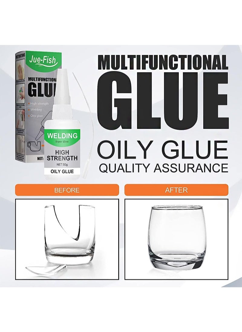 JUE-FISH - Multifunctional Glue，Welding High-Strength Oily Glue,  Instant Bonding Strong Adhesion Repairs Last Long Time for Metal，Plastic，Wood，Ceramics，Leather (50g) - Image 1