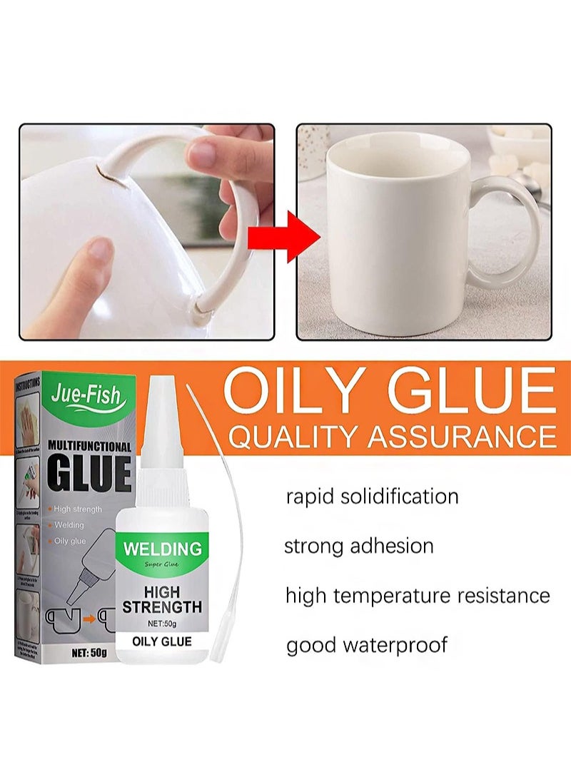JUE-FISH - Multifunctional Glue，Welding High-Strength Oily Glue,  Instant Bonding Strong Adhesion Repairs Last Long Time for Metal，Plastic，Wood，Ceramics，Leather (50g) - Image 1