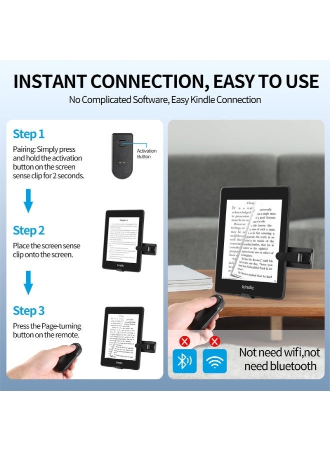 جهاز تقليب الصفحات، جهاز تحكم عن بعد لتقليب الصفحات لأجهزة قراءة الكتب الإلكترونية Kindle Paperwhite وOasis وKobo، جهاز تقليب الصفحات بنقرة واحدة لأجهزة iPhone وiPad وأجهزة Android اللوحية لقراءة الروايات، وتسجيل الفيديو والتقاط صور السيلفي. - Image 3